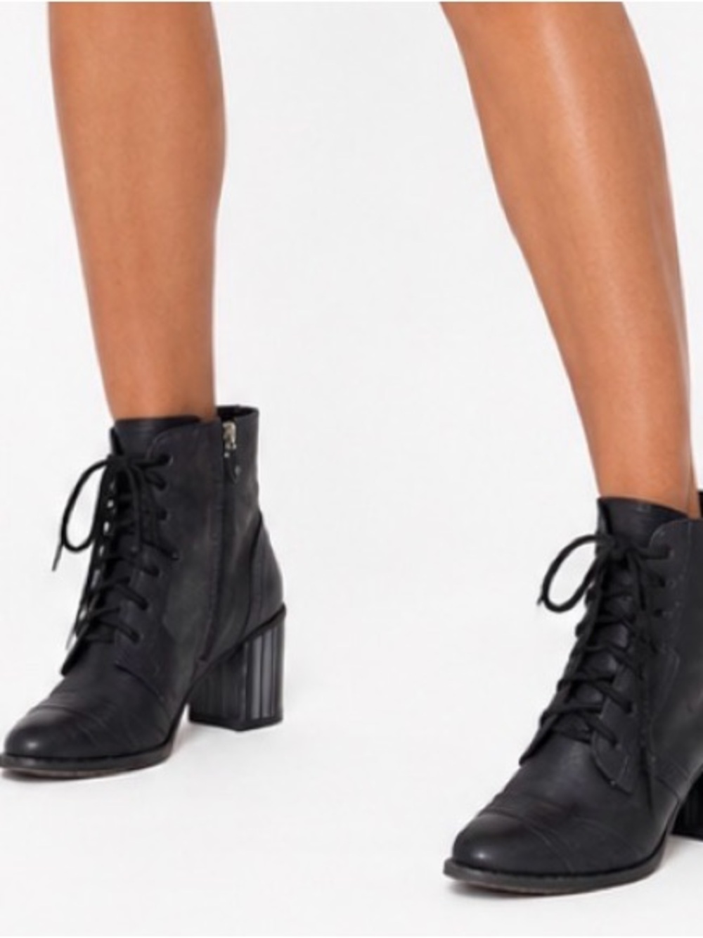 Maciejka Black Lace-Up Heeled Ankle Boots EU 41 / US 10